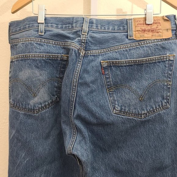 Levi's 501 Men's Original Fit Jeans Size 40x32 Blue 100% Cotton Button Fly - Picture 6 of 12
